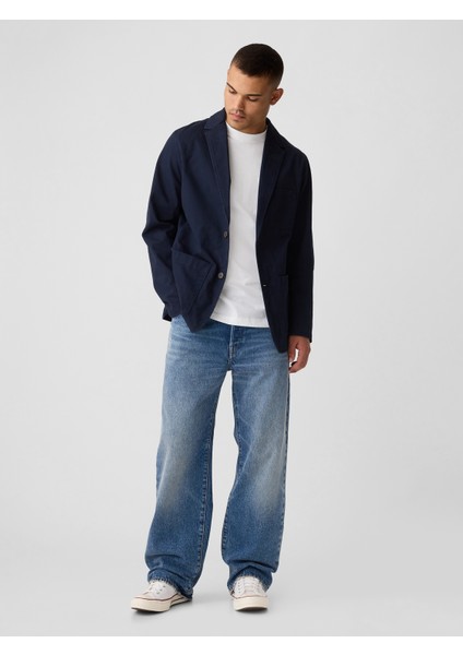 Erkek Lacivert Twill Blazer Ceket modelleri