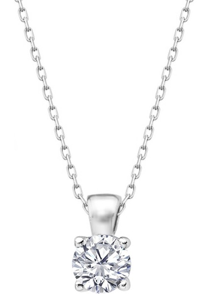 Gümüş Tektaşlı Mini Kolye