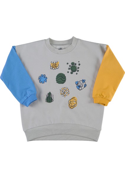"grow" Sweatshirt Multi-Açık Gri - Mavi - Golden