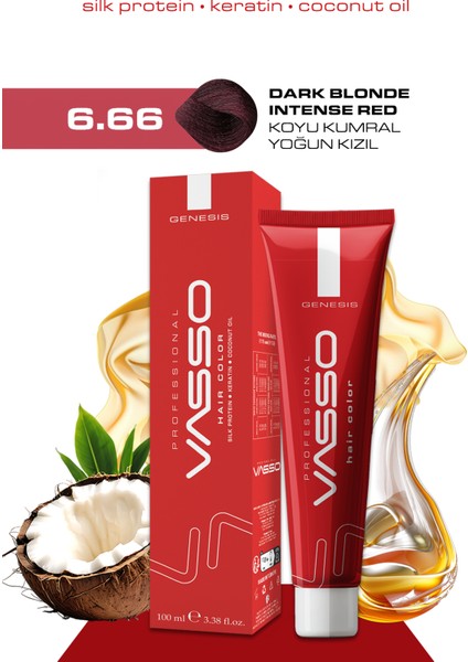 Kadın Saç Boyası 6.66 Koyu Kumral Yoğun Kızıl 100 ml