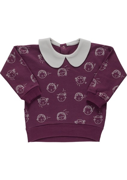 "bebe" Yakalı Organik Pamuk Sweatshirt - Mürdüm fiyatları