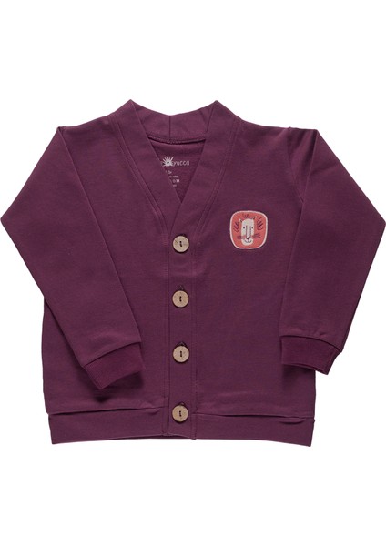 "home" Organik Pamuk Sweatshirt Hırka - Mürdüm