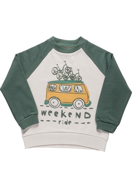 "grow" Organik Pamuk Reglan Kollu Sweatshirt - Yeşil