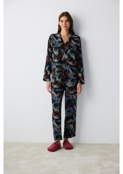 Quinn Siyah Gömlek Pantolon Pijama Takımı fiyatları