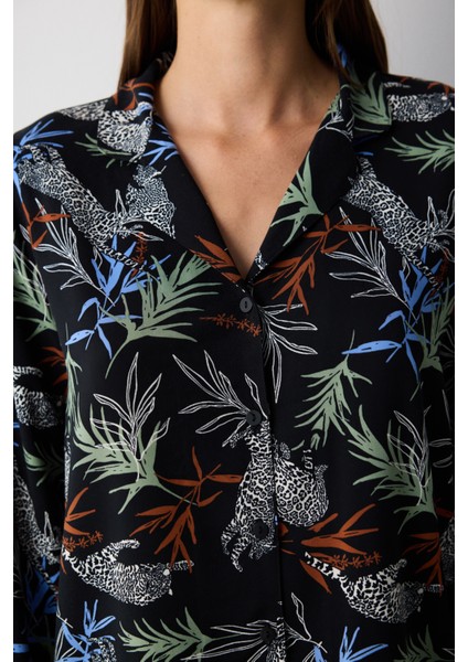 Quinn Siyah Gömlek Pantolon Pijama Takımı fırsatları