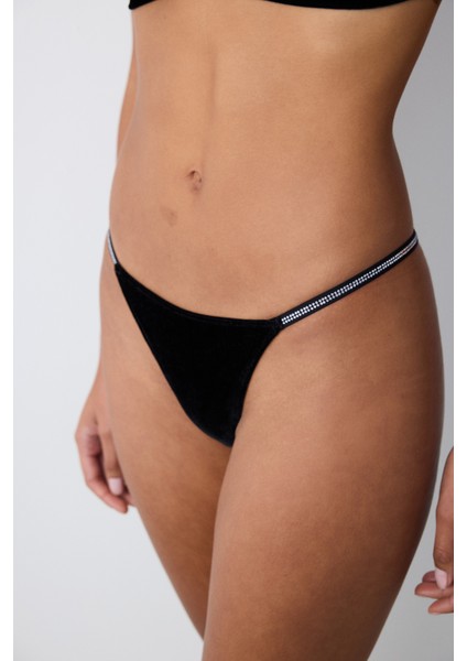 Velvet Siyah Tanga Külot