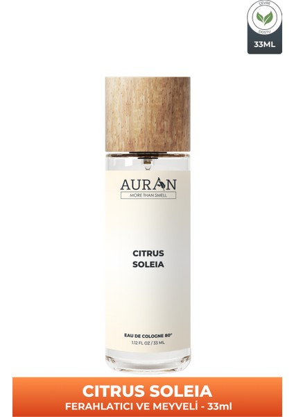 Citrus Soleia Cam Şişe 80 Derece Kolonya Premium Eau De Cologne 33ML