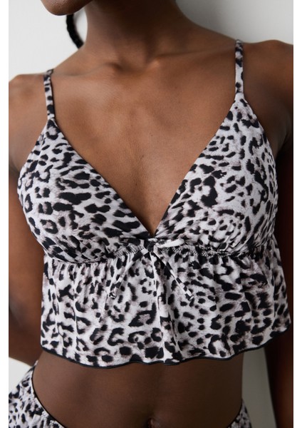 Leopard Siyah Bralet