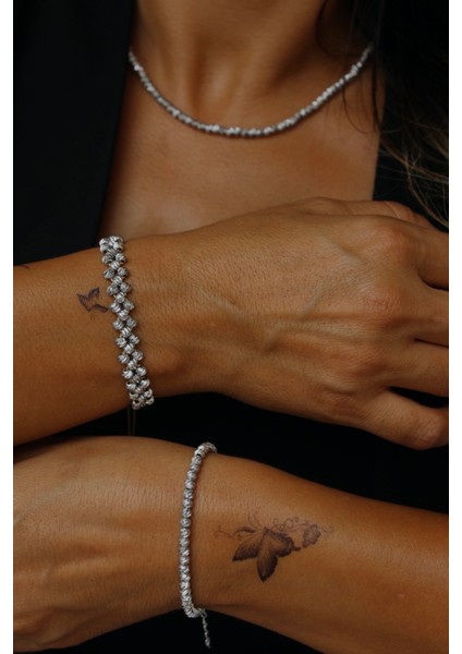 Silver 3 Sıralı Marka Model Boncuk Bileklik LLABK50139 modelleri