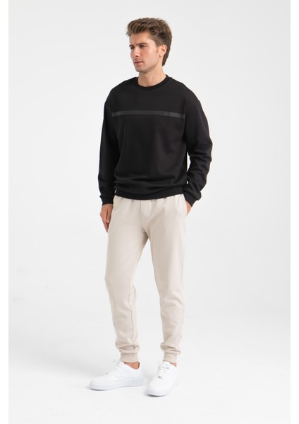 Erkek Baskılı Interlok Kumaş Sweatshirt