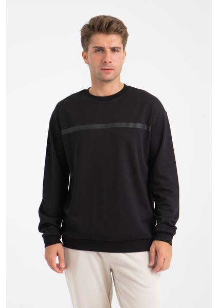 Erkek Baskılı Interlok Kumaş Sweatshirt