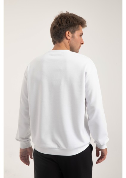 Erkek Baskılı Interlok Kumaş Sweatshirt