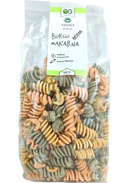 Organik Sebzeli Artizan Burgu Makarna 400 gr