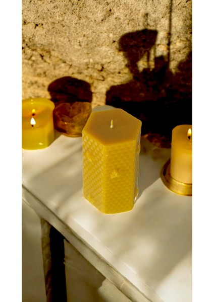 Bal Arısı ve Bal Peteği Figürlü Balmumu Mum Set ( 4 Parça )