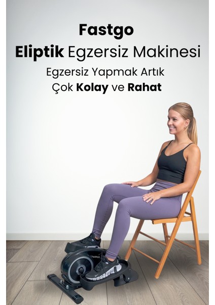 Masa Altı Sessiz Manyetik Dirençli 2ın1 Taşınabilir Eliptik Makine Ekranlı Bisiklet