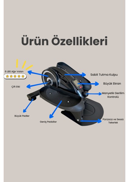 Masa Altı Sessiz Manyetik Dirençli 2ın1 Taşınabilir Eliptik Makine Ekranlı Bisiklet indirimleri