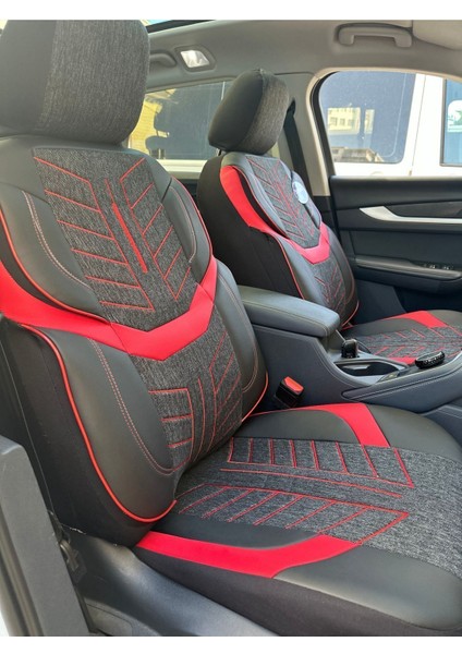 Hyundai Matrix Oto Koltuk Kılıf Üniversal Keten ve Suni Deri Cepli Oto Koltuk Kılıf