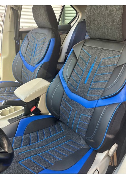 Nissan Almera Oto Koltuk Kılıf Üniversal Keten ve Suni Deri Cepli Oto Koltuk Kılıf