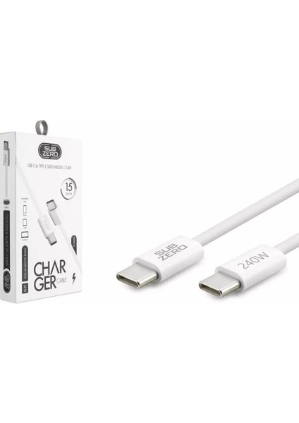 CL37 240W 2metre İPHONE15 Type-C To Type-C Pd Şarj Kablosu Örgülü