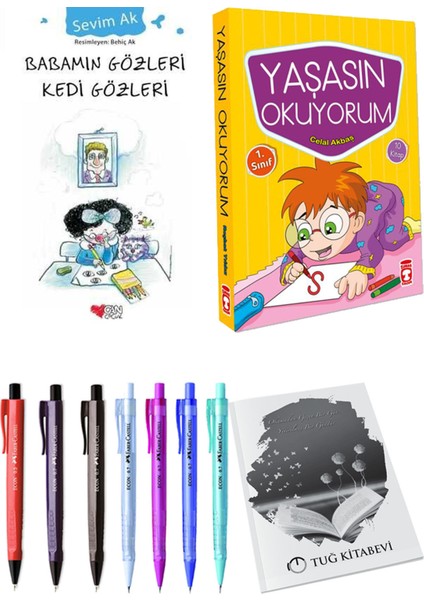 Yaşasın Okuyorum 10 Kitap ve Babamın Gözleri Kedi Gözleri 2li Set
