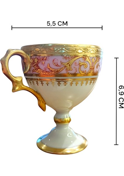 Fransız Limoges Damga Pedestal Ayak Kahve Fincanı