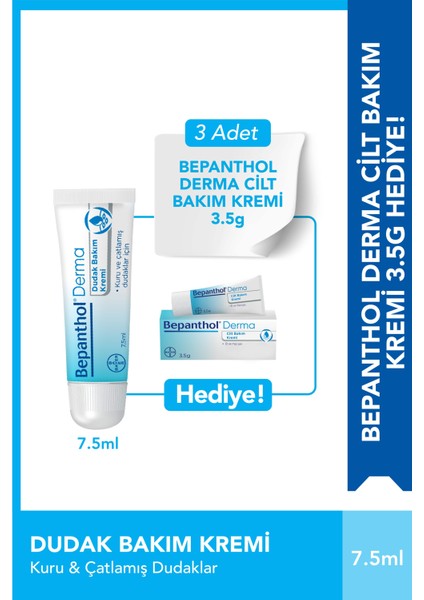 Dudak Bakım Kremi 7,5 ml 3 Adet Cilt Bakım Kremi 3.5 G