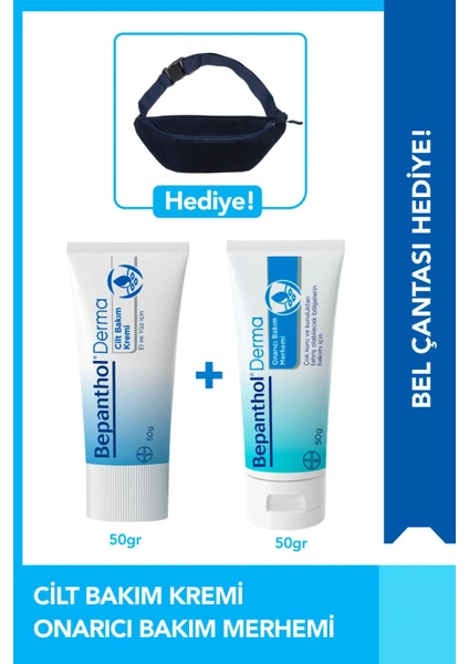 Derma Cilt Bakım Kremi 50 gr + Onarıcı Bakım Merhemi 50 gr + Bel Çantası Hediye