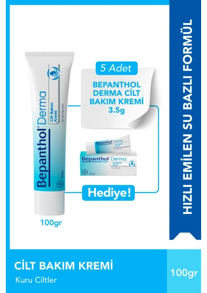 Derma Cilt Bakım Kremi 100 G + 5 Adet Cilt Bakım Kremi 3.5 G