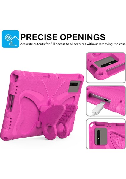 Kickstand Eva Tablet Kapak Huawei Matepad Se 11/lenovo Tab M11/SAMSUNG Galaxy Tab S9 Fe/s9/s8/s7/xiaomi Redmi Pad Se/pad 6-Rose (Yurt Dışından)