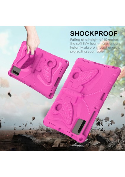Kickstand Eva Tablet Kapak Huawei Matepad Se 11/lenovo Tab M11/SAMSUNG Galaxy Tab S9 Fe/s9/s8/s7/xiaomi Redmi Pad Se/pad 6-Rose (Yurt Dışından)