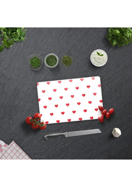 Cam Kesme Tahtası - Cam Kesme Tablası | Kalp Desenli | 20CM x 30CM