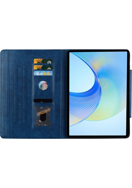 Honor Pad X8 Pro/pad X9 Kılıf Kart Yuvası Stand-Mavi Pu Deri Tablet Kapak Için (Yurt Dışından)
