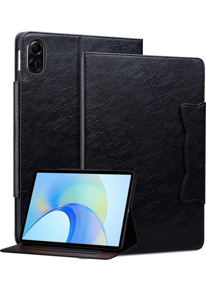 Honor Pad X8 Pro/pad X9 Kılıf Kart Yuvası Standlı Pu Deri Tablet Kılıfı-Siyah (Yurt Dışından)