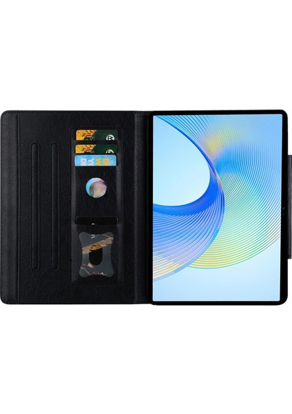 Honor Pad X8 Pro/pad X9 Kılıf Kart Yuvası Standlı Pu Deri Tablet Kılıfı-Siyah (Yurt Dışından)