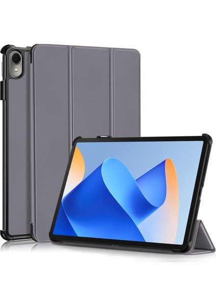 Huawei Matepad 11 (2023) Için Üç Katlı Stand Tablet Kılıfı Pu Deri Tablet Kılıfı, Otomatik Uyandırma/uyku-Gri (Yurt Dışından)