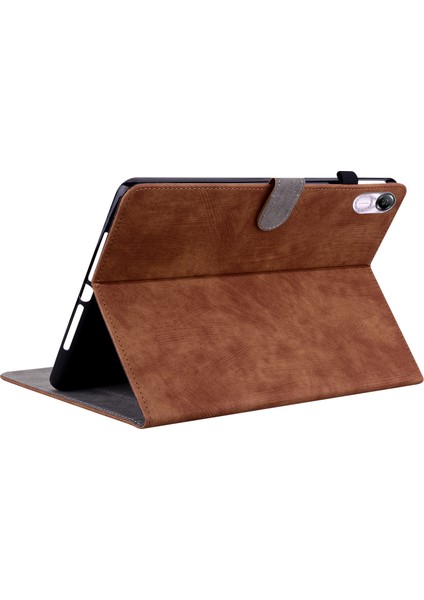 Honor Pad X8 Pro/pad X9 Kılıf Sevimli Kaplan Baskılı Pu Deri Standı Tablet Kapak-Kahverengi (Yurt Dışından)