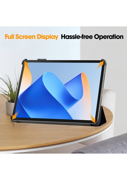 Huawei Matepad 11(2023) Için Üç Katlı Stand Tablet Kılıfı Pu Deri Desenli Kapak Otomatik Uyandırma/uyku-Bana Dokunma (Yurt Dışından)