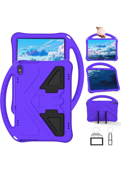 Anti-Şok Saplı Koruyucu Eva Tablet Kılıfı Kabuk Huawei Mediapad T5 10.1-Mor (Yurt Dışından)