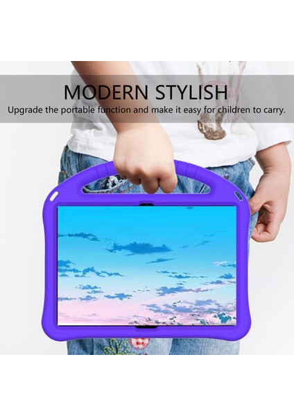 Anti-Şok Saplı Koruyucu Eva Tablet Kılıfı Kabuk Huawei Mediapad T5 10.1-Mor (Yurt Dışından)