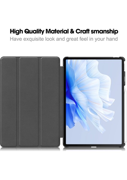 Huawei Matepad Air 11.5 Inç (2023) Otomatik Uyandırma/uyku Üçe Katlanan Standı Tablet Kılıfı Pu Deri Desen Baskılı Kapak-Kayısı Çiçeği (Yurt Dışından)