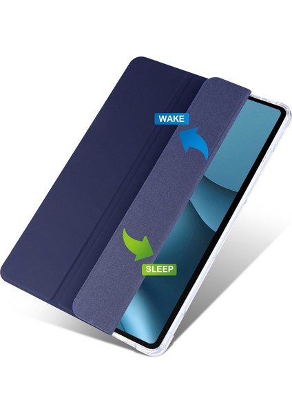Huawei Matepad 10.4(2022)/(2020)ÜÇ Katlı Stand Tablet Kapak Pu Deri Otomatik Uyku/uyandırma Akıllı Kılıf Kalem Tutucu-Koyu Mavi (Yurt Dışından)