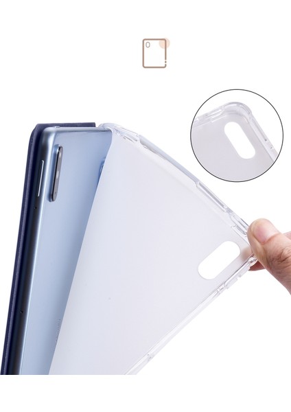 Huawei Matepad 10.4(2022)/(2020)ÜÇ Katlı Stand Tablet Kapak Pu Deri Otomatik Uyku/uyandırma Akıllı Kılıf Kalem Tutucu-Koyu Mavi (Yurt Dışından)