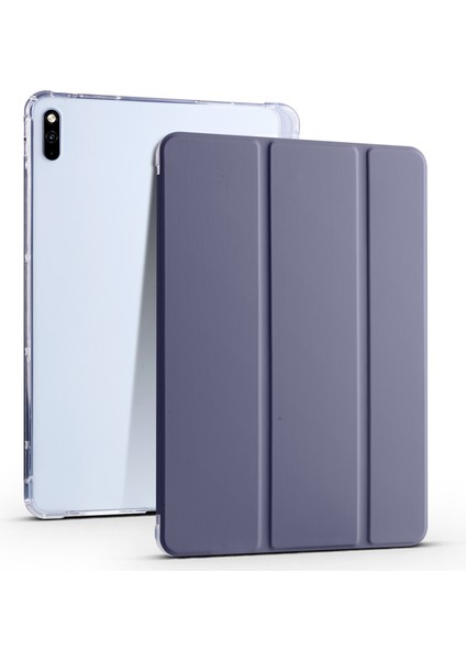 Huawei Matepad 10.4(2022)/(2020)ÜÇ Katlı Stand Tablet Kapak Pu Deri Otomatik Uyku/uyandırma Akıllı Kılıf Kalem Tutucu-Mor (Yurt Dışından)