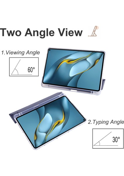 Huawei Matepad 10.4(2022)/(2020)ÜÇ Katlı Stand Tablet Kapak Pu Deri Otomatik Uyku/uyandırma Akıllı Kılıf Kalem Tutucu-Mor (Yurt Dışından)