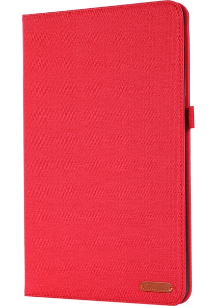 Honor Pad 9 Pro/pad V8 Pro Için Deri Kılıf Kart Tutucu Kumaş Doku Tablet Standı Kapak-Kırmızı (Yurt Dışından)