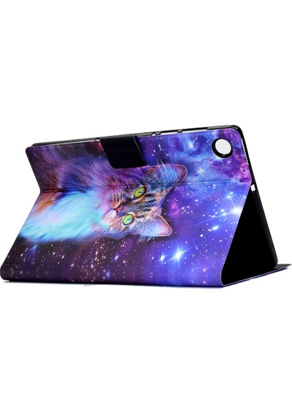 Huawei Matepad T 10 9,7 Inç/t 10S 10,1 Inç/tadını Çıkarın Tablet 2 10,1 Inç/honor Pad X6 9,7 Inç/6 10,1 Inç Desen Baskı Deri Kılıf Kart Yuvaları Tablet Kabuk-Kedi (Yurt Dışından)