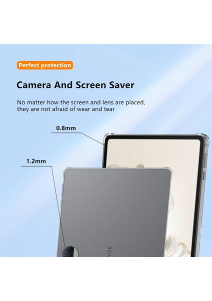 Honor Pad 9 Kılıf Için Dört Köşeli Drop-Proof Şeffaf Tablet Tpu Kapak (Yurt Dışından)