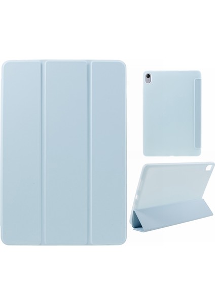 Huawei Matepad 11.5 Için Pu Deri + Silikon Darbeye Dayanıklı Kapak Anti-Drop Üç Katlı Stand Tablet Kılıfı-Bebek Mavisi (Yurt Dışından)