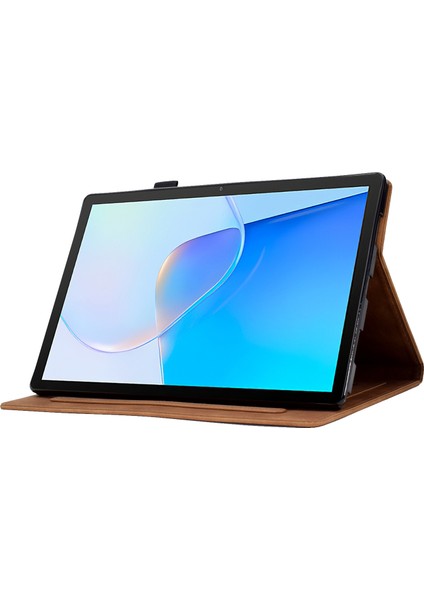 Huawei Matepad Se Için 10.4 Inç Koruyucu Kılıf Demir Kule Baskılı Pu Deri Kapak Standı Kapak ile Kart Tutucu-Kahverengi (Yurt Dışından)