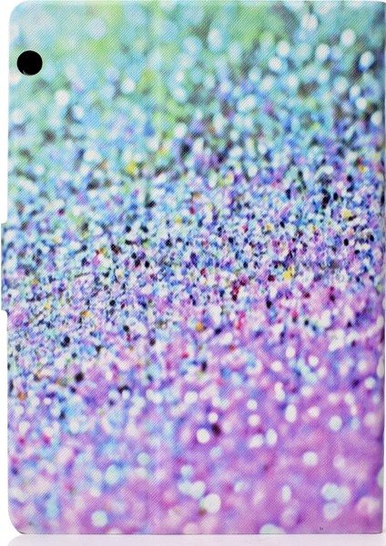 Huawei Mediapad T3 10-Glitter Parçacıklar Için Desenli Pu Deri Tablet Kabı (Kart Tutucu Standı) (Yurt Dışından)